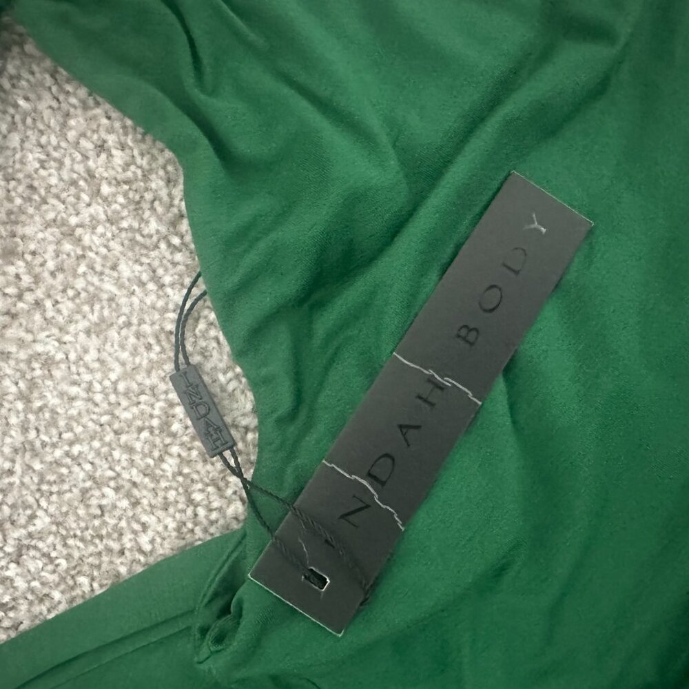 NWT Indah Celia Bandeau Cut Out Maxi Dress with High Slit in Green - Size Small - Picture 5 of 5